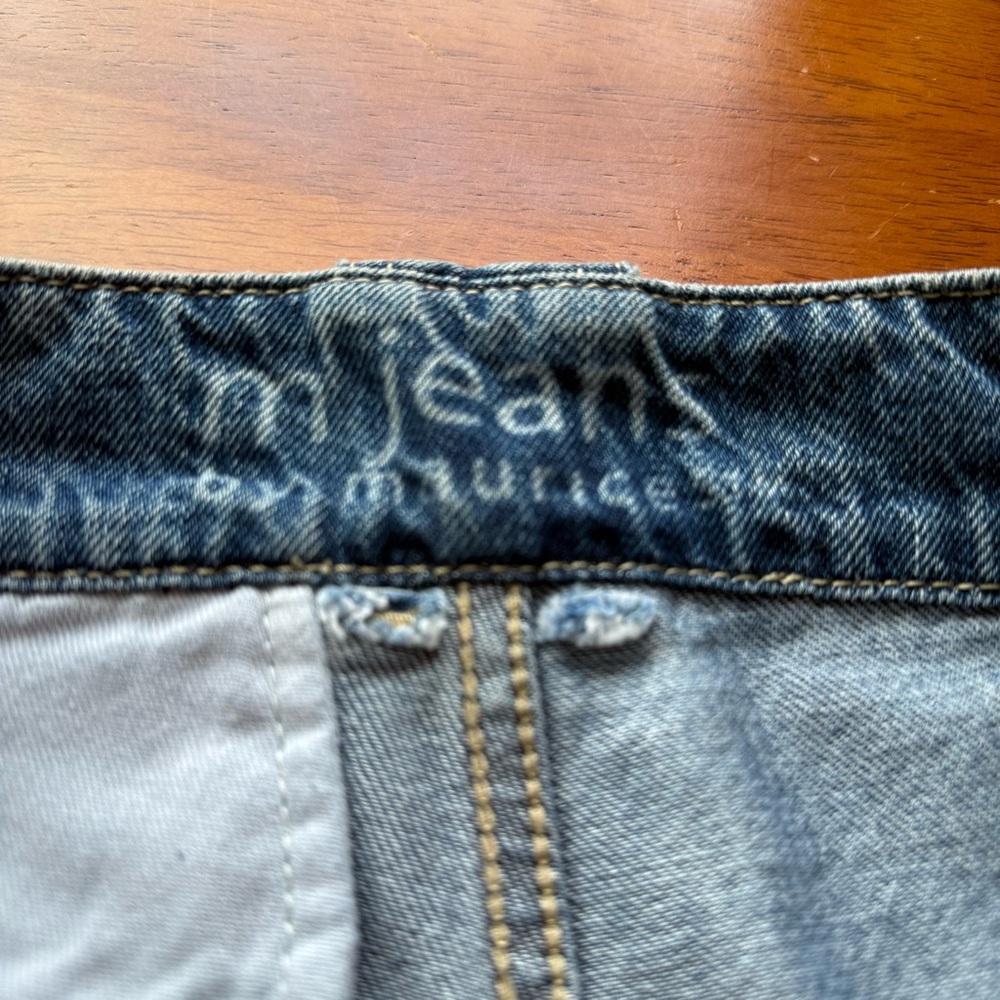 M Jeans Maurices Barrel Leg High Rise Distressed Denim Size 16 Short 35 x 27 - Picture 12 of 15